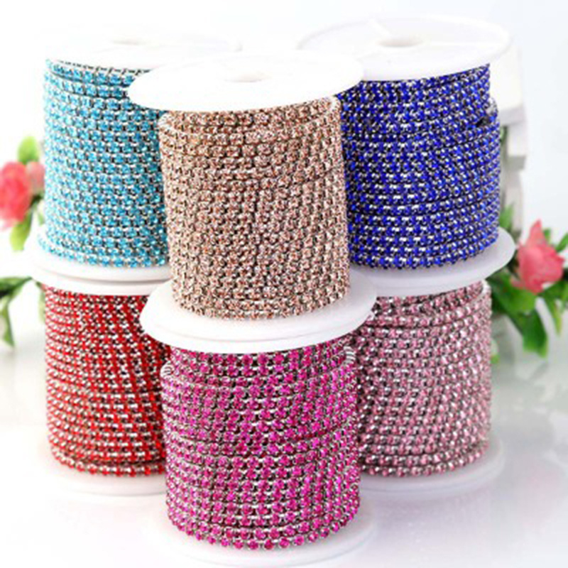 10Yards Rhinestone Claw Chain Glitter Crystal Strass Trim Glue On DIY Rhinestone Chain For Garment Accessories Decorations