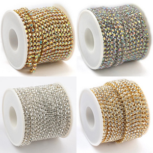 10Yards Rhinestone Claw Chain Glitter Crystal Strass Trim Glue On DIY Rhinestone Chain For Garment Accessories Decorations