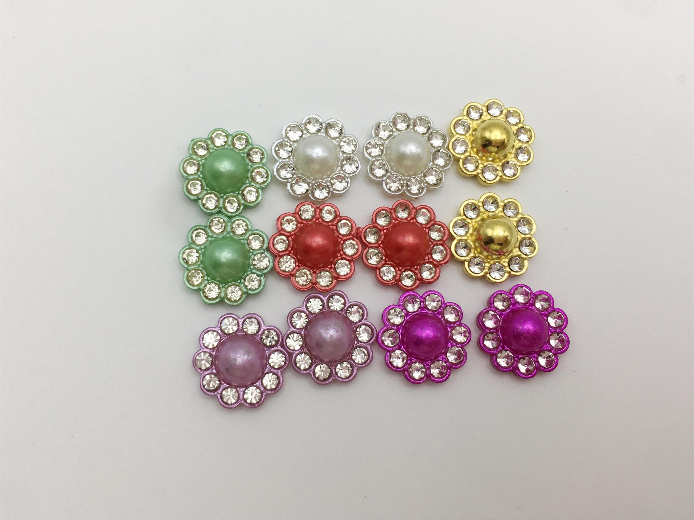 High quality and affordable DIY pearl flower jewelry Flat bottomed circular half face machine printing ABS imitation pearl