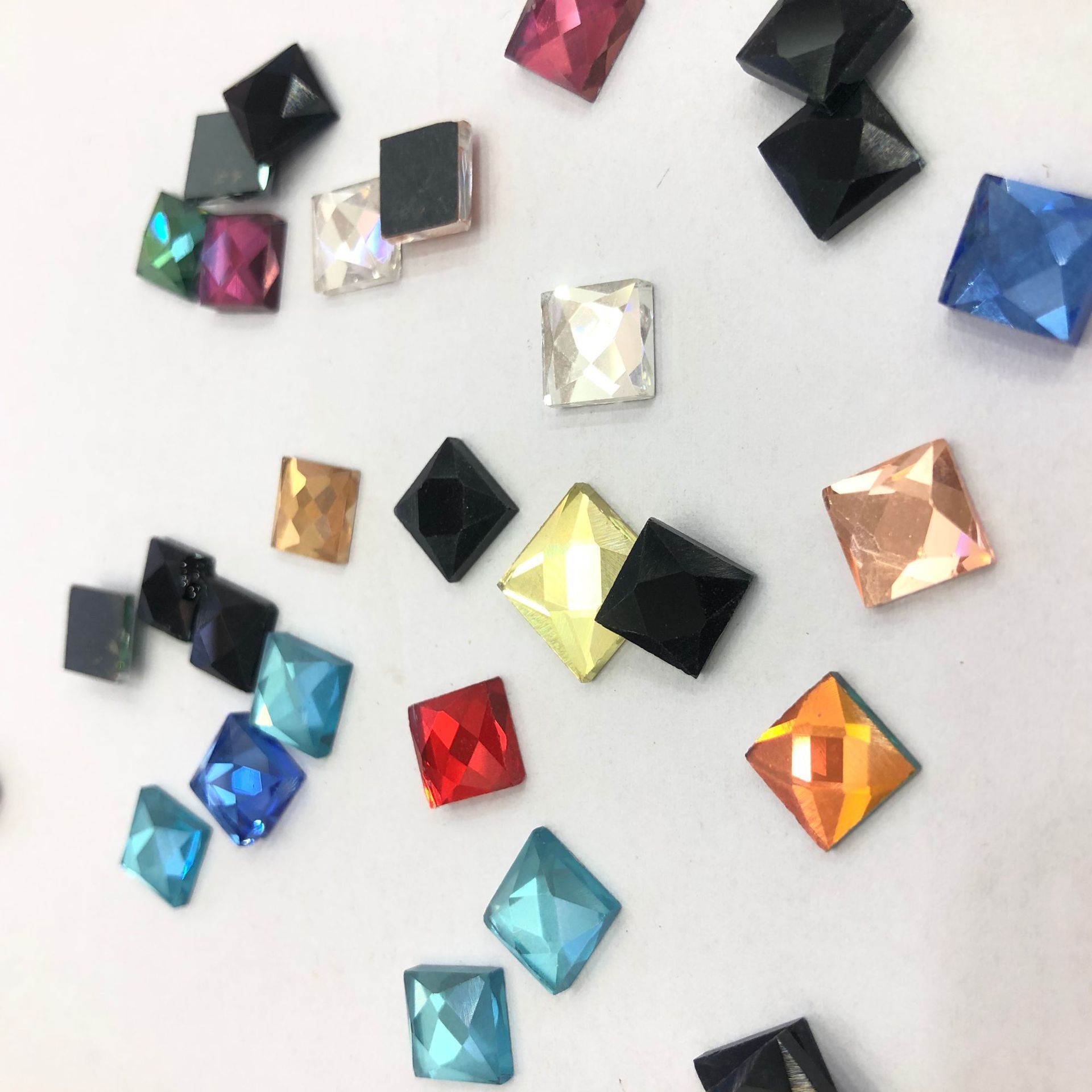 Wholesale Colored Glass Stone Square Shape Rhinestones Sew On Strass Beads Crystal Rhinestones For Shoes