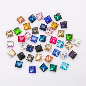 Wholesale Colored Glass Stone Square Shape Rhinestones Sew On Strass Beads Crystal Rhinestones For Shoes