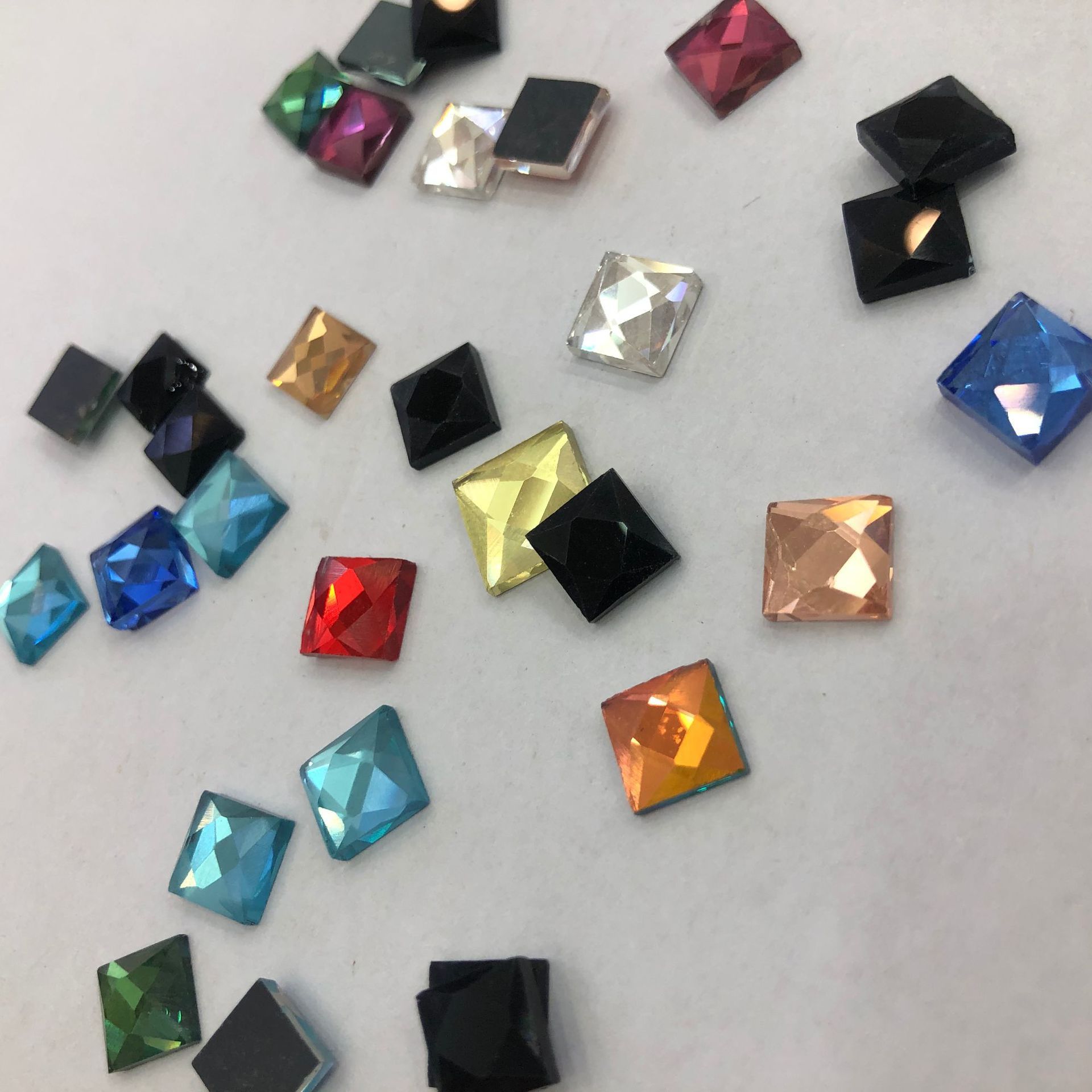 Wholesale Colored Glass Stone Square Shape Rhinestones Sew On Strass Beads Crystal Rhinestones For Shoes