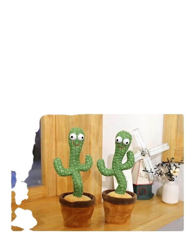 2021 OEM hot selling Singing Dancing Saxophone Cactus Toys recording plush toy electric Soft dancing cactus stuffed toy