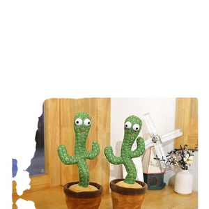 2021 OEM hot selling Singing Dancing Saxophone Cactus Toys recording plush toy electric Soft dancing cactus stuffed toy