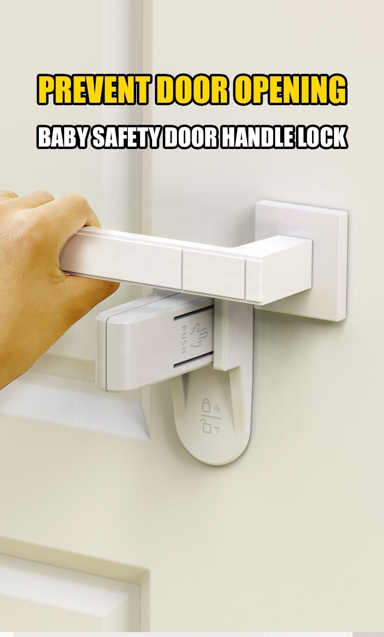 Wholesale ABS Material Door Handle Lock Proof Baby Safety Door Lever Lock For Baby Care