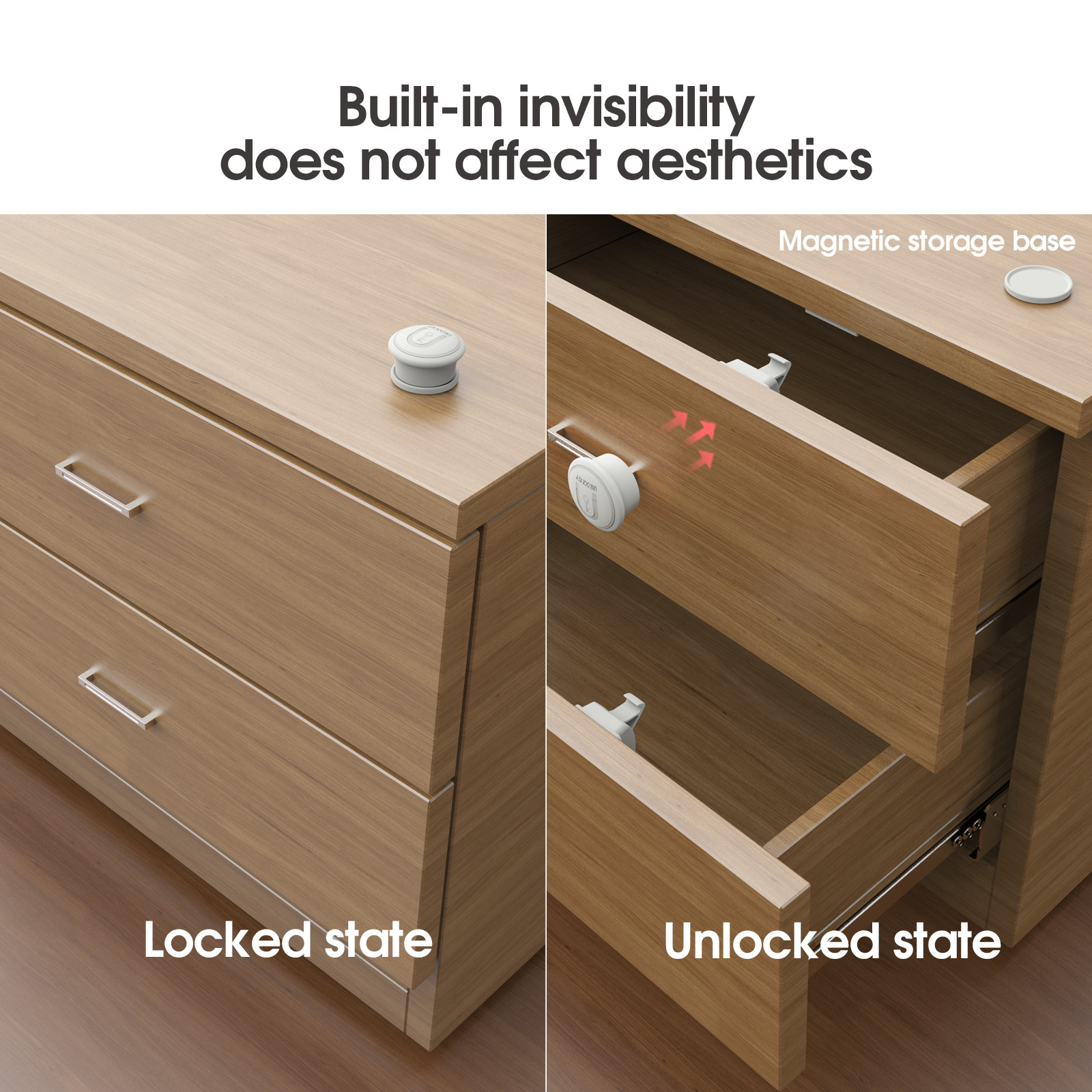 Children's Hide Safety Lock Baby Drawer Cabinet Door Lock Magnetic Lock For Kids