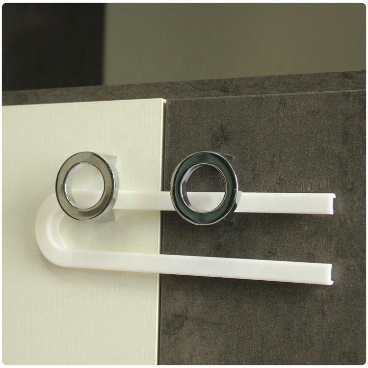 New Style U-Shaped Child Cabinet Safety Latches Adjustable Baby Proofing Drawer Lock For Drawer Door Gate