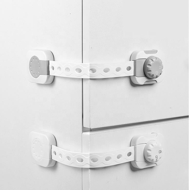 Hot Sale Baby Safety Locks Child Proof Cabinet Locks With Adhesive Adjustable Strap Latches to Drawer Fridge Toilet