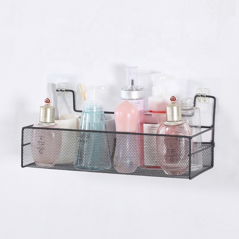 Wholesale No Drilling Bathroom Storage Rack Wall Mounted Metal Storage Shelves Kitchen Container Organizer For Home