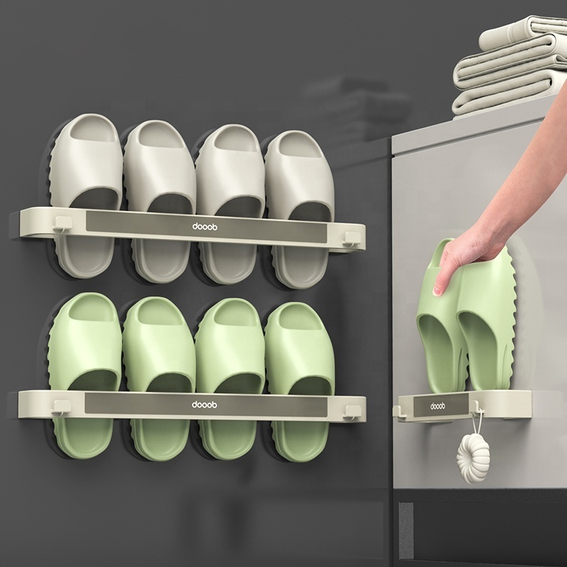 High Quality Slippers Rack Wall Amounted Shoe Storage Rack For Bathroom Kitchen Space Saving Shoe Rack Cabinet