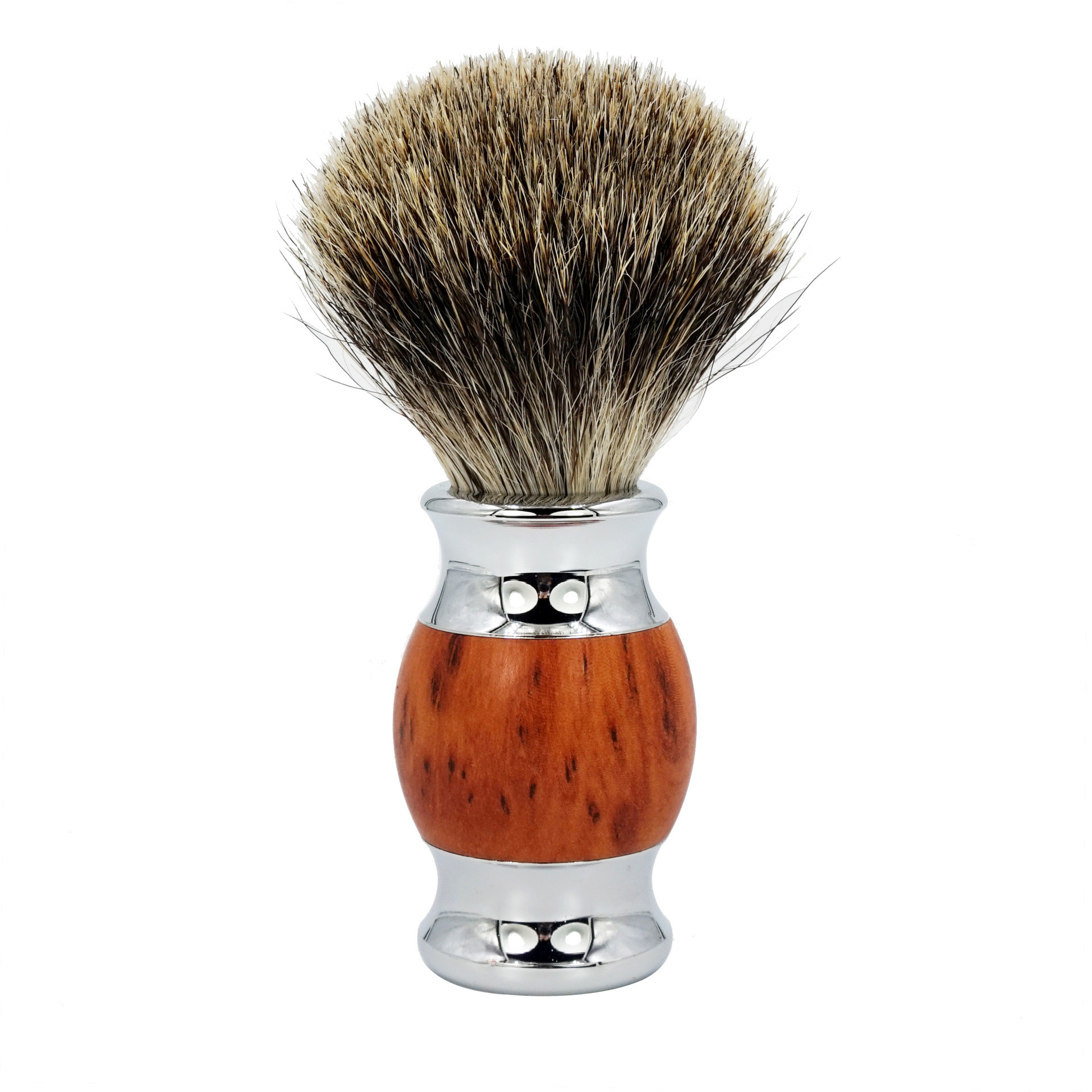 Wholesale 3 In 1 Peach Wood Zinc-Aluminum Alloy 5-Layer Blade Shaving Set Manual Razor Brush Set Luxury Razor Set