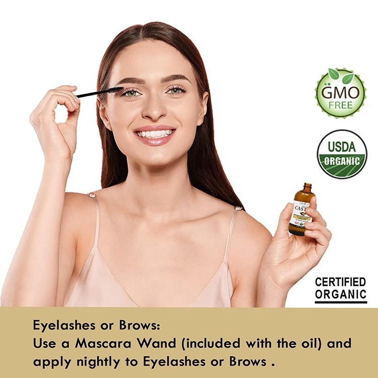 Top sale castor oil cold pressed organic hair growth oil treatments for eyelashes eyebrow growth 100% castor oil for hair growth