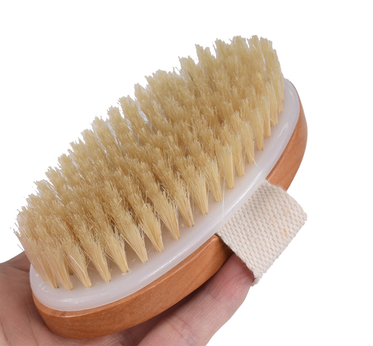 wholesale high quality bamboo dry skin body brush boar bristles bath brush