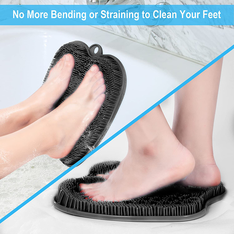 Wholesale Non-Slip Shower Foot Massager Deep Foot Cleaning And Exfoliating Silicone Brush Soothes Feet Foot Scrubber