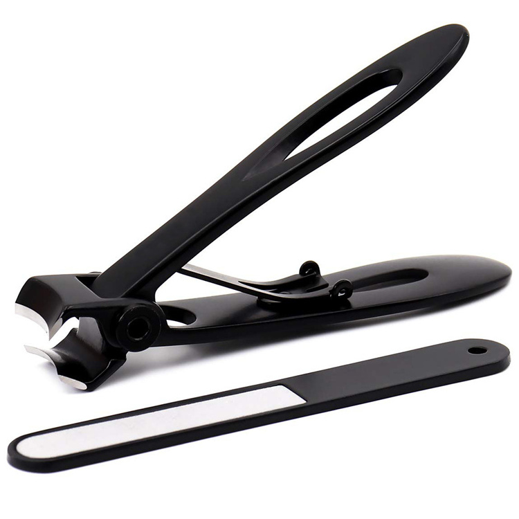 Hot selling Private Label Deluxe Stainless Steel Black Color Nail Tools Kit Nail file and Nail Clippers