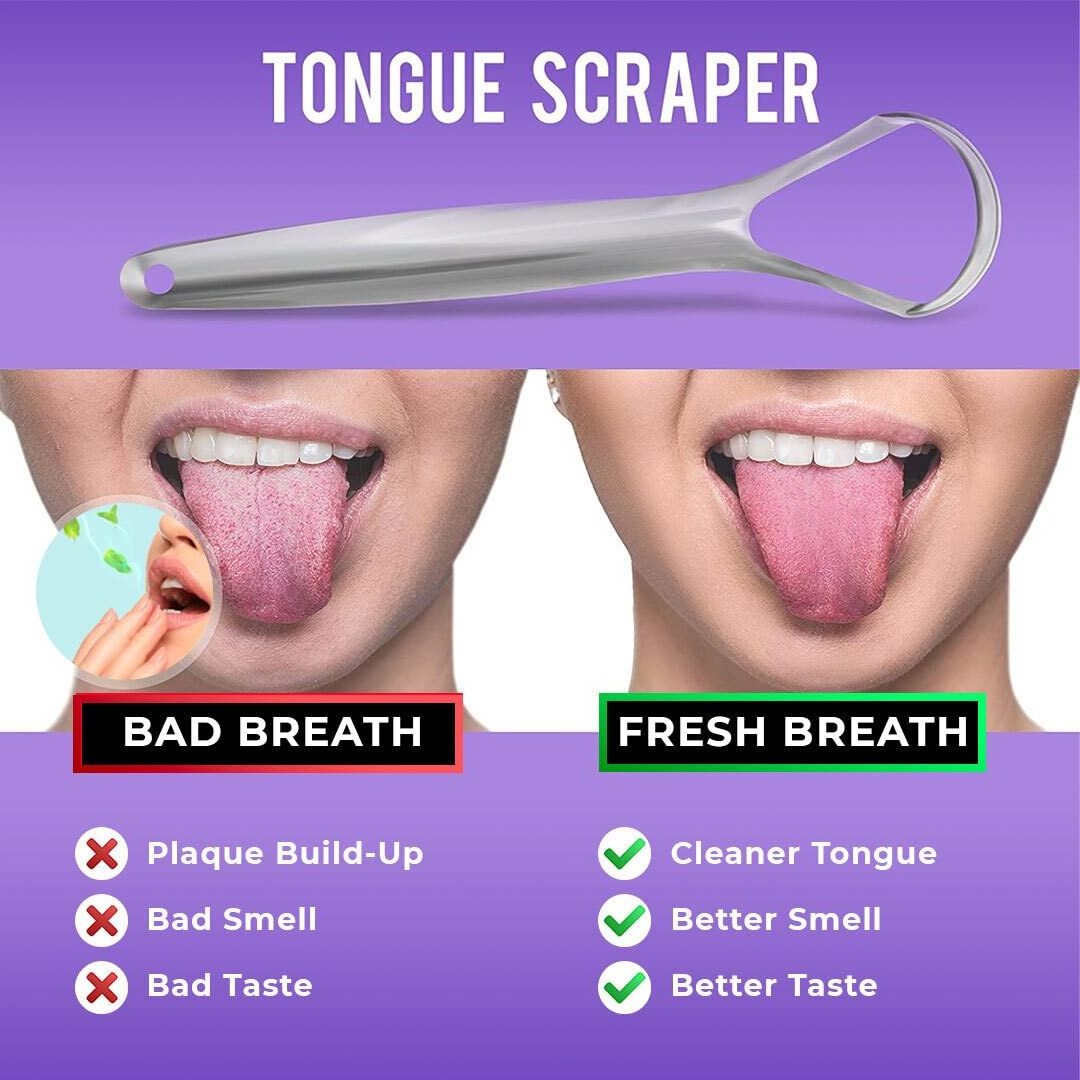 Hot selling wholesale tongue cleaner custom logo tongue scraper stainless steel professional tongue scraper