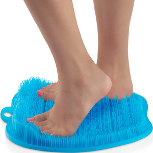 New arrival shower foot scrubber mat with suction cup callus remover mat silicone shower foot scrubber for use in shower