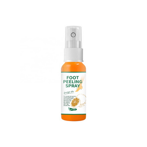 New Arrival Private Label Foot Peeling Spray Moisturizing Remove Dead Skin Magic Foot Mask Spray Peeling Orange Foot Care