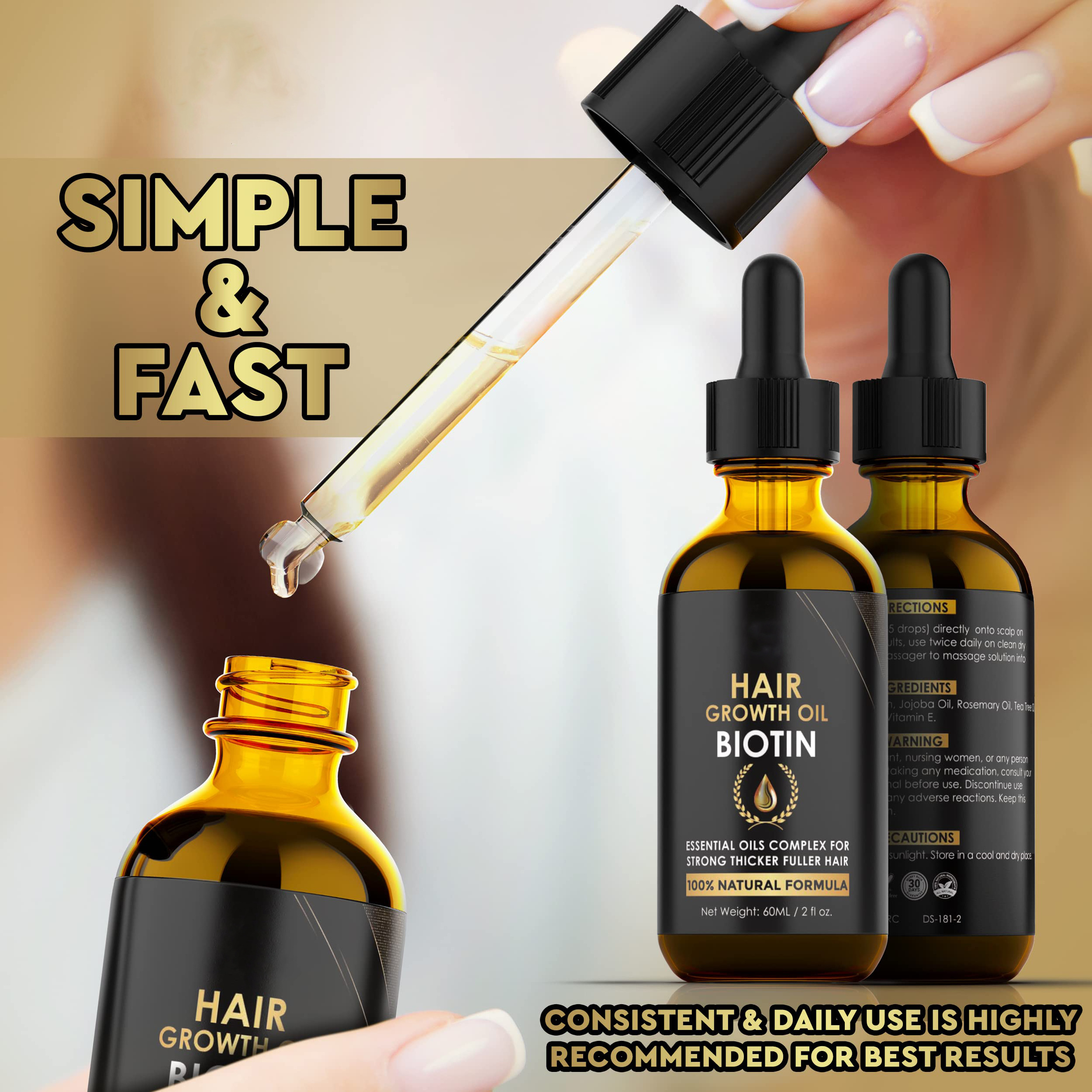 100% Pure Nature Organic Hair Essential Rosemary Costar Oils Serum for Hair Growth Private Label Fast Effective Hair Growth Oil