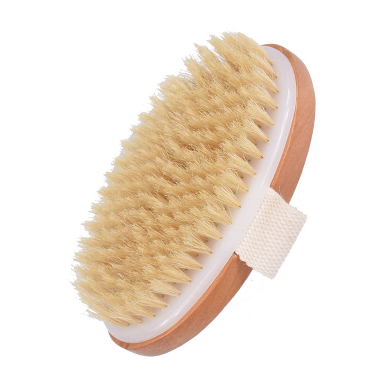 wholesale high quality bamboo dry skin body brush boar bristles bath brush