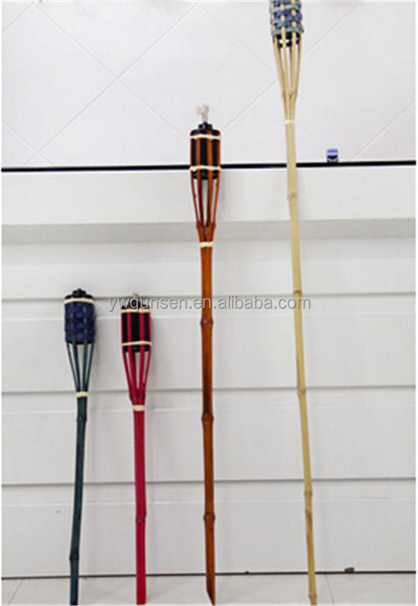 QS brand Promotion 4 size cheap bamboo outdoor tiki torches