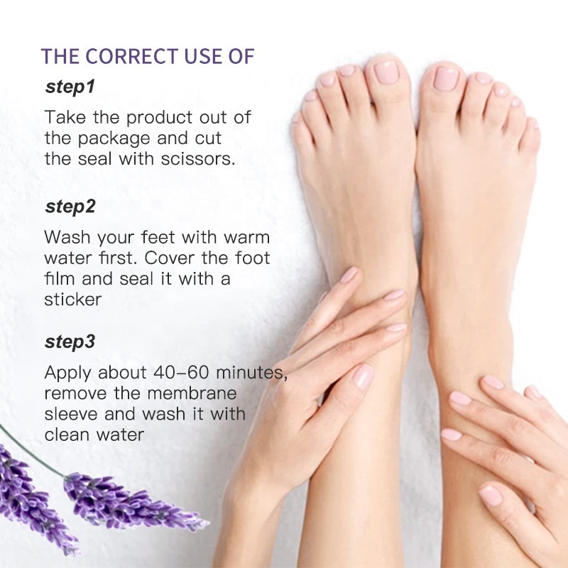 OEM wholesale foot skin care products feet sheet mask socks exfoliation peeling exfoliating peel lavender foot mask for foot