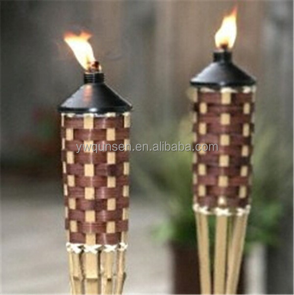 QS brand Promotion 4 size cheap bamboo outdoor tiki torches