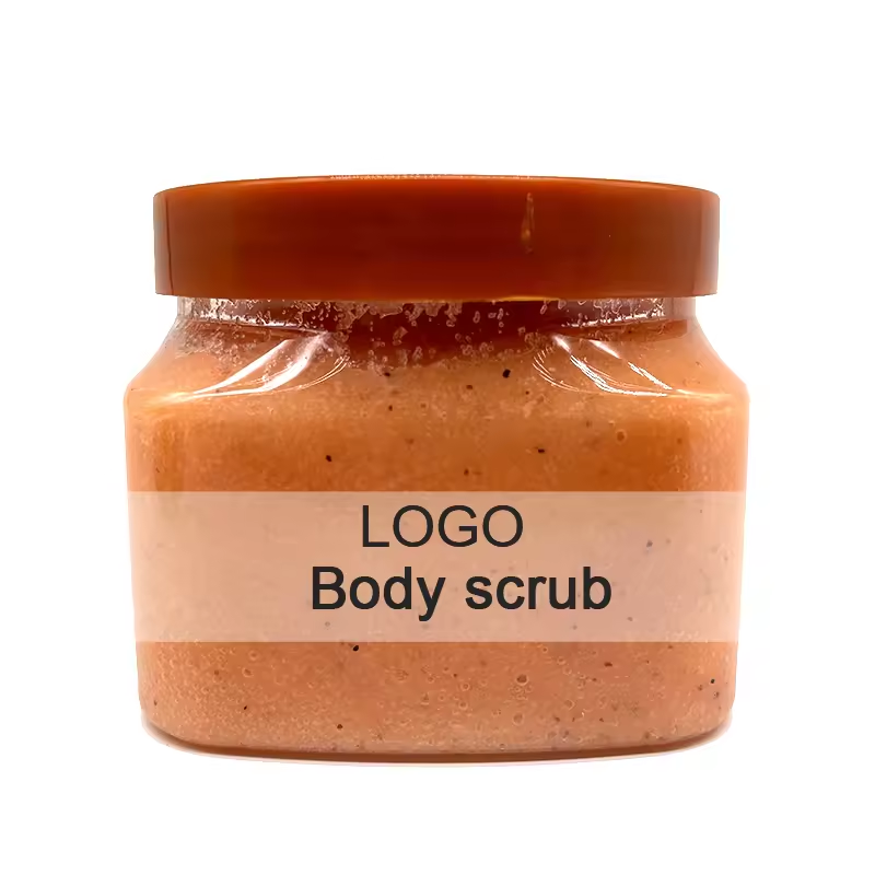 Wholesale private label sugar body scrub natural exfoliating whitening body scrub orange fruit body scrub