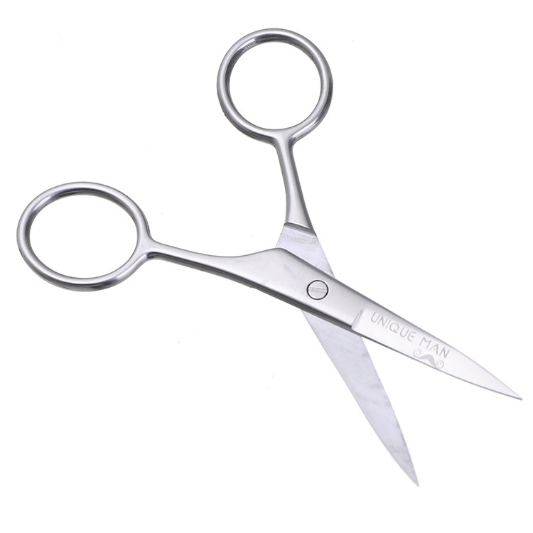 Custom mustache scissor stainless steel reinforced small wholesale beard scissors