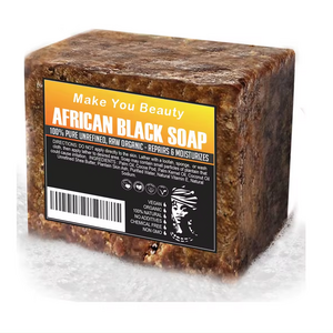 Wholesale organic raw african black body face wash soap with chamomile private label kojic acid shampoo african black soap