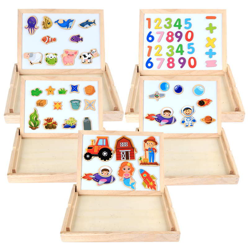 Hot Sale Magnetic Drawing Board High Quality  Educational Magnetic Puzzle Wooden Drawing Board