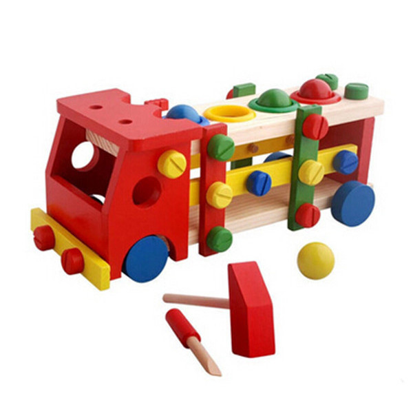 Best Selling Fully Assembled Wooden Educational Car Korean Toy For Children