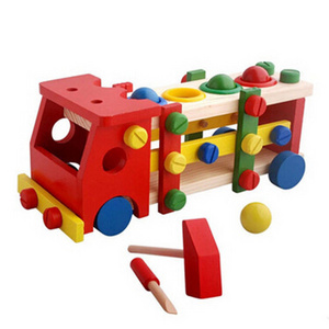 Best Selling Fully Assembled Wooden Educational Car Korean Toy For Children