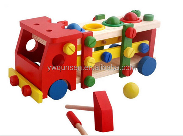 Best Selling Fully Assembled Wooden Educational Car Korean Toy For Children