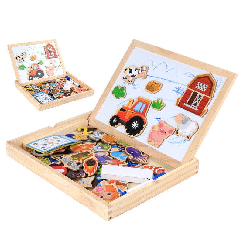 Hot Sale Magnetic Drawing Board High Quality  Educational Magnetic Puzzle Wooden Drawing Board