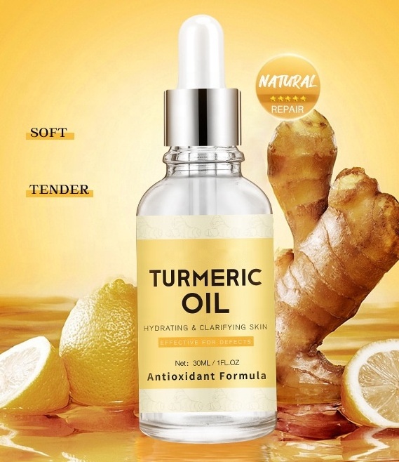 New Private Label Turmeric Oil Whitening Natural Vegan Brightening Face Care Turmeric Essential Body Oil  for Skin Whitening