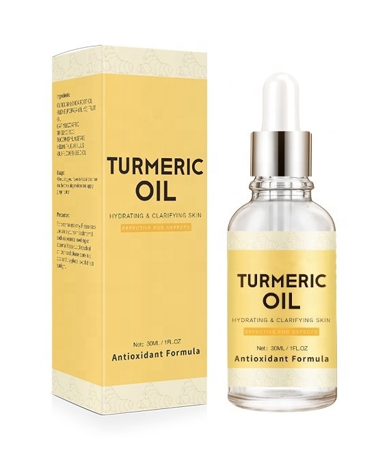 New Private Label Turmeric Oil Whitening Natural Vegan Brightening Face Care Turmeric Essential Body Oil  for Skin Whitening