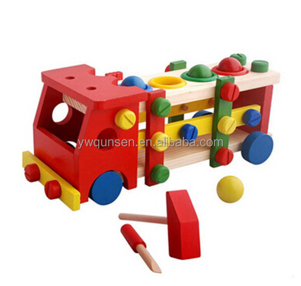 Best Selling Fully Assembled Wooden Educational Car Korean Toy For Children