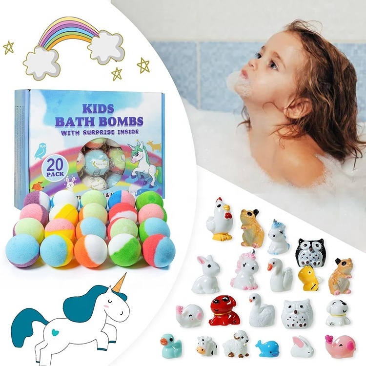 Hot Selling Handmade Medium Size Rich In Shea Butter Bath bombs Set Moisturising Your Skin Bath Bombs With Toys Inside