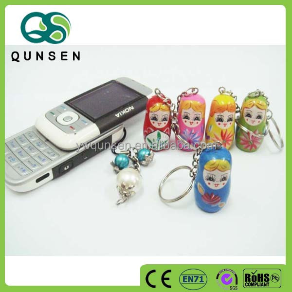 wholesale colorful handmade Russian mobile phone holder key chain