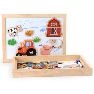 Hot Sale Magnetic Drawing Board High Quality  Educational Magnetic Puzzle Wooden Drawing Board