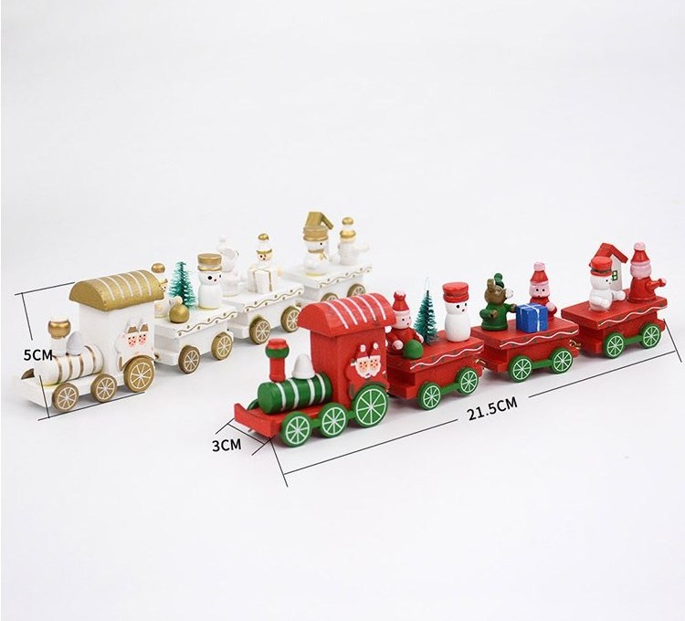 QS brand Hot selling mini wooden train toy sets Christmas wooden toy