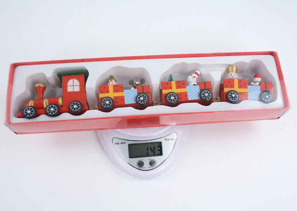 QS brand Hot selling mini wooden train toy sets Christmas wooden toy