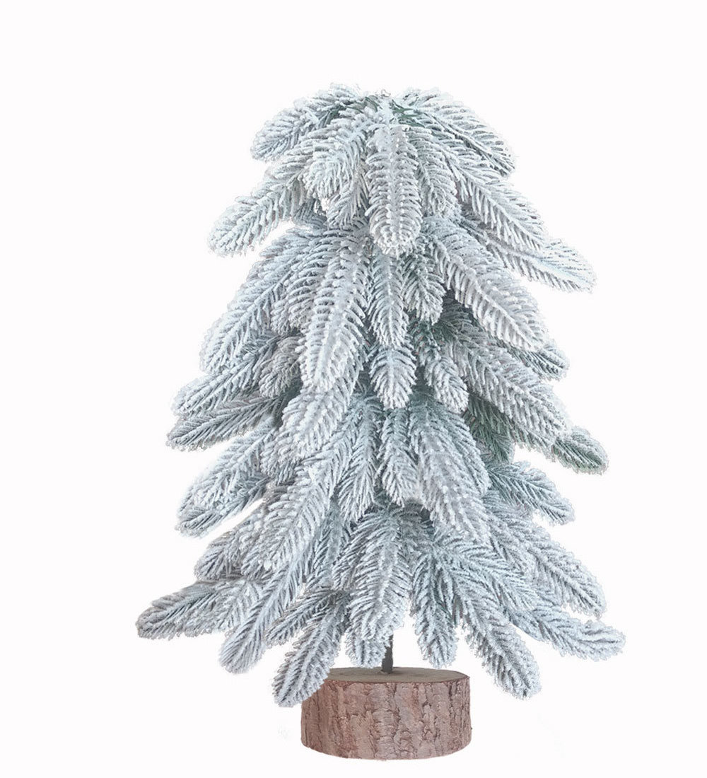 2024 New Design Miniature Trees 45 CM Tabletop Christmas Trees with Spray Snow Wooden Bases