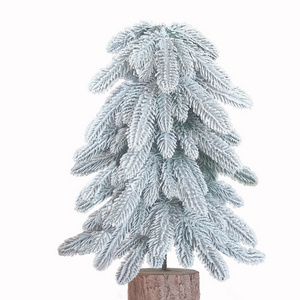 2024 New Design Miniature Trees 45 CM Tabletop Christmas Trees with Spray Snow Wooden Bases