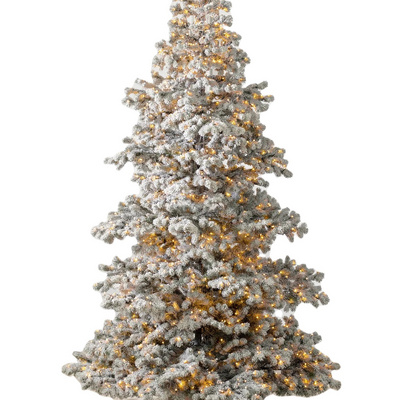 Fluffy High-quality Prelit Flocked Snow White LED Artificial Christmas Tree