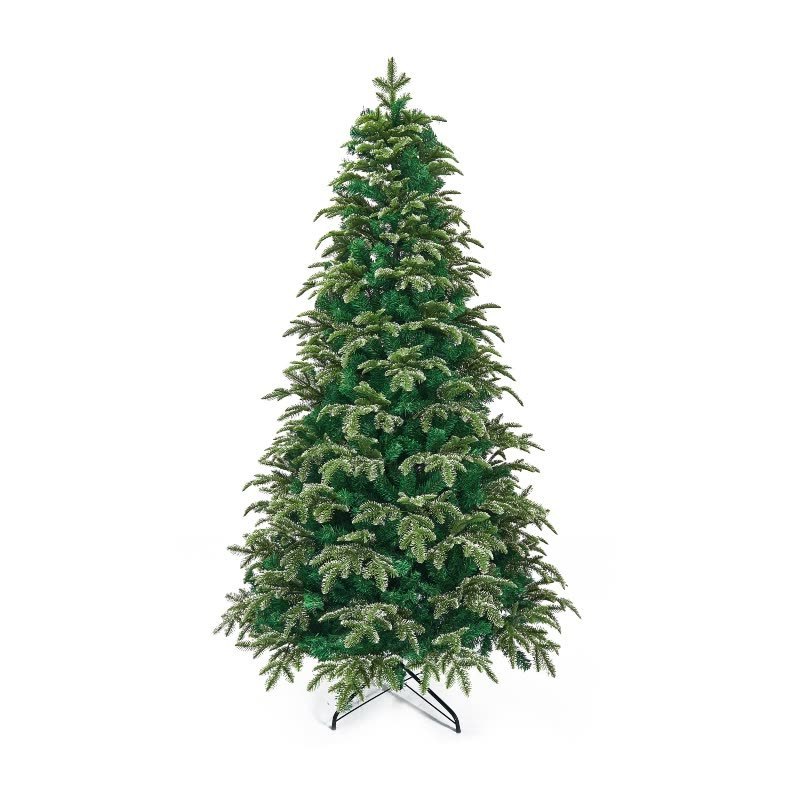 Hot Sale PE PVC Christmas mixed Tree 210cm Decoration Tree   Hinged Christmas Tree with Metal Stand