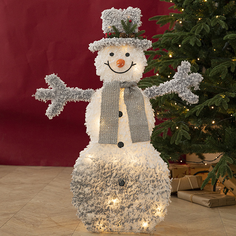 Wholesale New Christmas Luminous  Decorative Snowman With LED Light supermarket Decoration Christmas Snowman