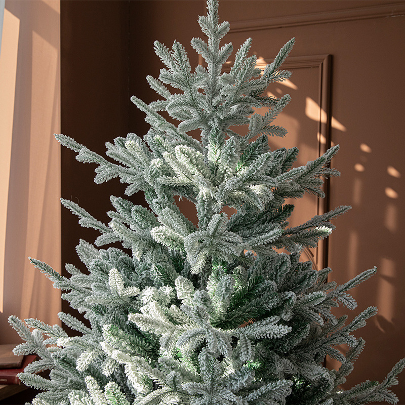 New Design arbol de navidad  High Quality Pre-lit Snow Flocked Christmas Tree With LED Lights