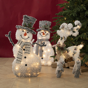 Wholesale New Christmas Luminous  Decorative Snowman With LED Light supermarket Decoration Christmas Snowman